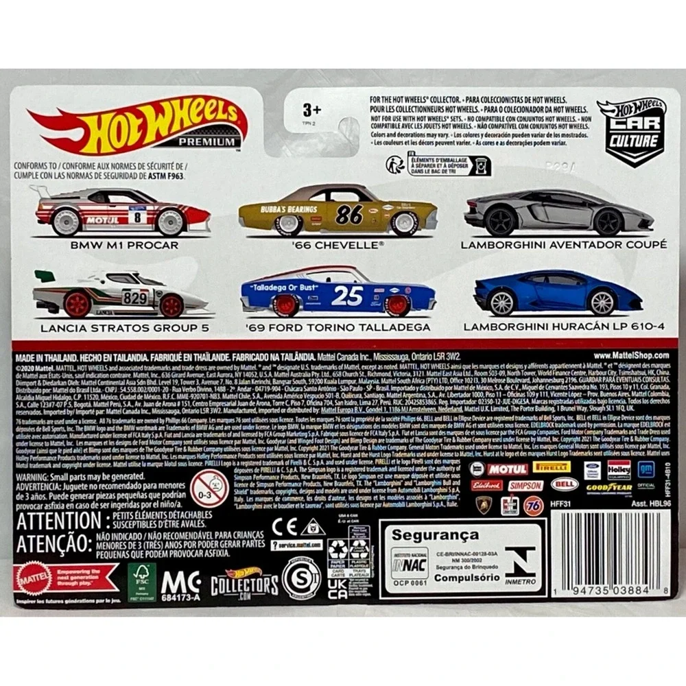 Hot Wheels Premium '69 Ford Torino Talladega & '66 Chevelle 2-Pack 1:64 Die-cast